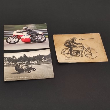 3x cartoline moto Borje Jansson, autodromo Monza e cartolina ristampa