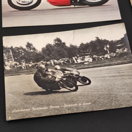 3x cartoline moto Borje Jansson, autodromo Monza e cartolina ristampa