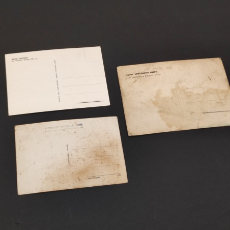 3x cartoline moto Borje Jansson, autodromo Monza e cartolina ristampa