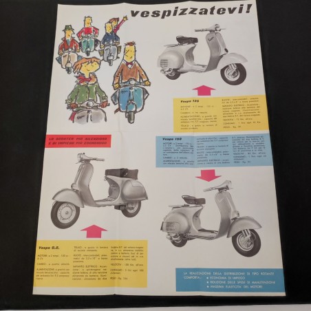Piaggio Vespa brochure Vespizzatevi anno 1959 formato da aperto 33x45 cm