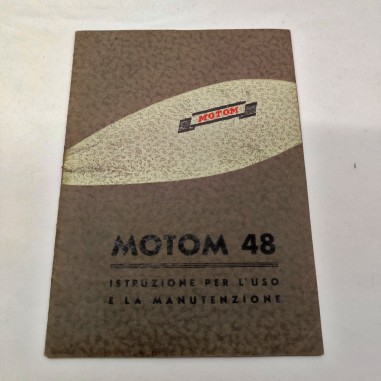Libretto istruzioni per l'uso e manutenzione Motom 48 anno 1951