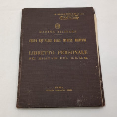 Marina Militare libretto personale dei militi del CEMM 1964