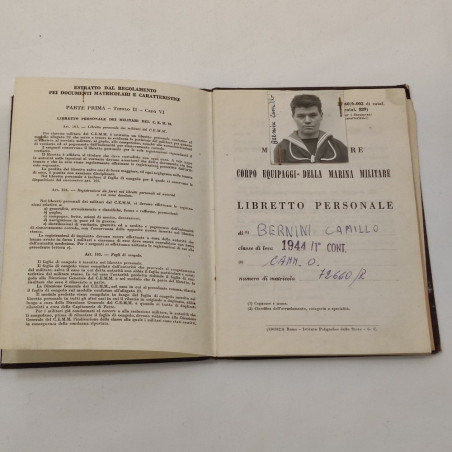 Marina Militare libretto personale dei militi del CEMM 1964