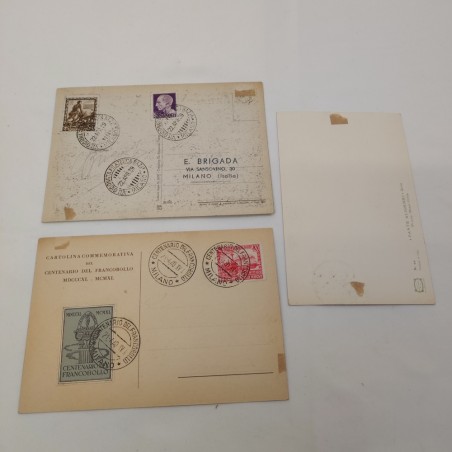 Lotto di 3 cartoline filateliche VII Giornata Filatelica Nazionale 1939