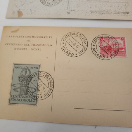 Lotto di 3 cartoline filateliche VII Giornata Filatelica Nazionale 1939
