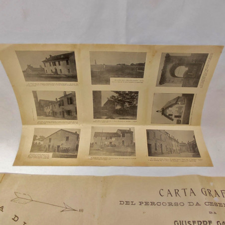Carta grafica del percorso da Cesenatico a Forlì di Giuseppe Garibaldi