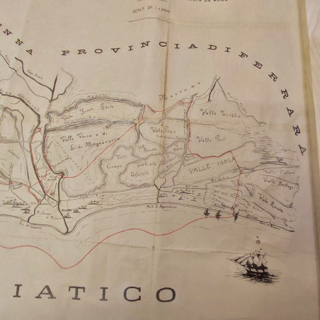 Carta grafica del percorso da Cesenatico a Forlì di Giuseppe Garibaldi