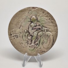 Medaglia motociclismo EDO PIACENZA campione volante d'argento 1951