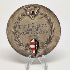 Medaglia motociclismo EDO PIACENZA campione volante d'argento 1951 2