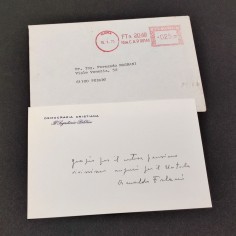 Biglietto augurale con dedica autografa ARNALDO FORLANI 1973