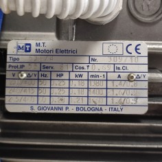 Motore elettrico M.T. tipo 638/4 0,18 Kw ex nastro trasporto usato 2