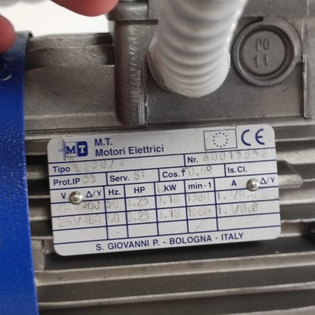 Motore elettrico M.T. tipo 638/4 0,18 Kw ex nastro trasportatore usato