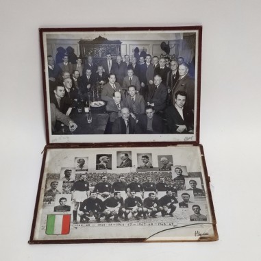 Coppia fotografie incorniciate Torino Calcio anno 1949