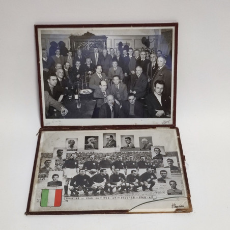 Coppia fotografie incorniciate Torino Calcio anno 1949