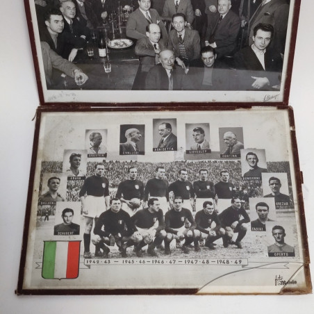 Coppia fotografie incorniciate Torino Calcio anno 1949