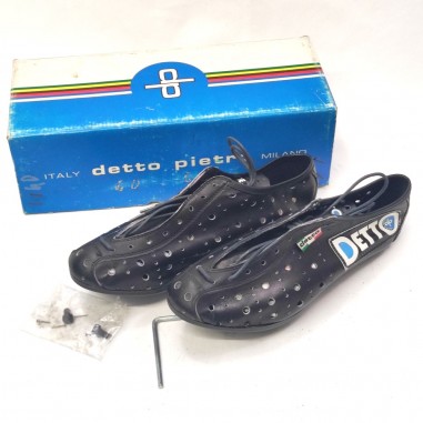Scarpe ciclismo Detto Pietro n° 40 Campione del Mondo, fondo plastica box NOS