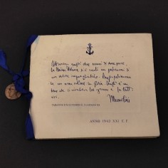 Calendario 1943 dedica a Bruno Mosconi dal Duca d’Aosta con medaglia 1935