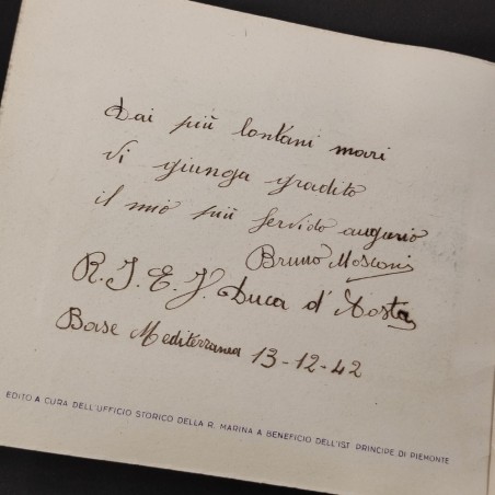 Calendario 1943 dedica a Bruno Mosconi dal Duca d’Aosta con medaglia 1935