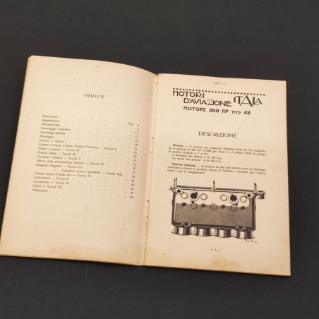 Manuale manutenzione Itala Motore d’aviazione tipo 42 300 HP anno 1926