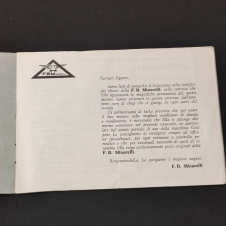 MOTORI MINARELLI libretto uso manutenzione motori serie P4 48 cc e sport