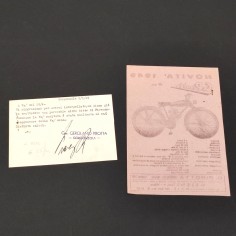 PIROTTA volantino motociclo 49 cc anno 1949 e lettera di risposta della ditta 2