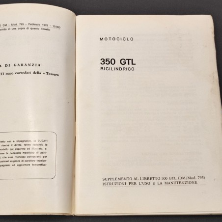 Manuale istruzioni per l’uso Ducati 500 GLT Twin bicilindrico 1976