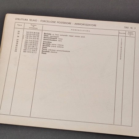 MV Agusta Catalogo parti ricambio MV 125 cc Centomila-EL 1963
