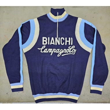 Giacchetto ciclismo vintage Bianchi Campagnolo tg 52 in lana piccoli difetti