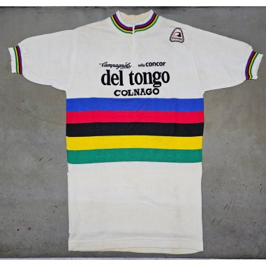 Maglia ciclismo vintage originale Del Tongo Colnago campione del mondo TG 3