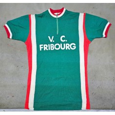 Maglia ciclismo vintage squadra V.C. Fribourg maniche corte, verde usata