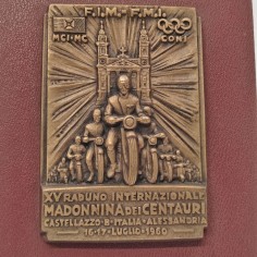Placca XV Rallye Madonnina Centauri 16-17 luglio 1960 bronzo 8x12 cm 2
