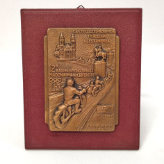 Placca XII Rallye Madonnina Centauri 20-11 luglio 1957 bronzo 10x13 cm