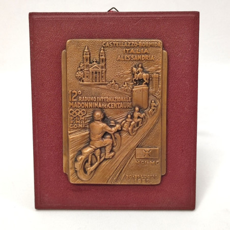 Placca XII Rallye Madonnina Centauri 20-11 luglio 1957 bronzo 10x13 cm