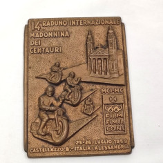Placca 14° Raduno Madonnina Centauri 25 26 luglio 1959 bronzo 9x12 cm 2