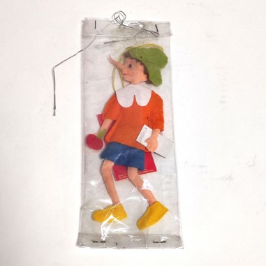 Pinocchio, piccola bambola di panno LENCI originale con certificato h. 22 cm