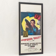 Bullit. Steve McQueen. 1969 Locandina cinema originale con cornice