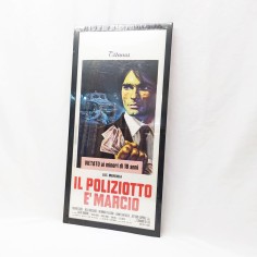 Il poliziotto è marcio. Luc Merenda. 1974 Locandina cinema originale con cornice