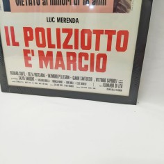 Il poliziotto è marcio. Luc Merenda. 1974 Locandina cinema originale con cornice 2