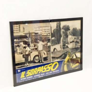 “Il Sorpasso” Gassman Spaak Trintignant Locandina cinema originale con cornice
