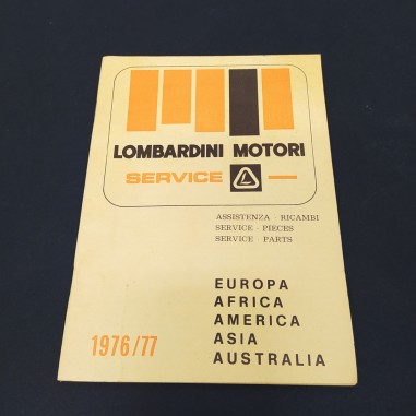 Manuale assistenza e ricambi Lombardini motori.1976/77. Buono