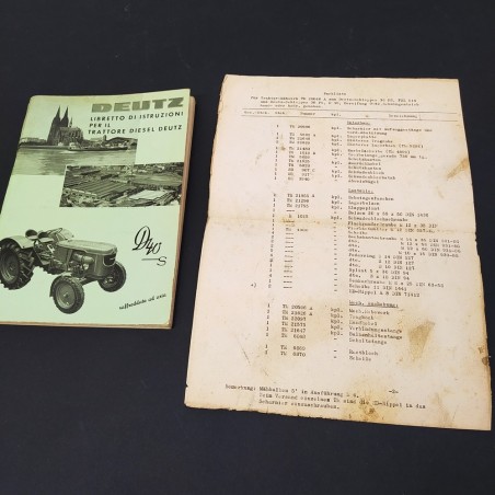 Libretto istruzioni trattore diesel Deutz D40 Elenco trattore TM 20048 macchie