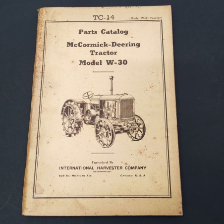 Catalogo parti in inglese. Trattore McCormick-Deering Mod. W-30. Macchiato