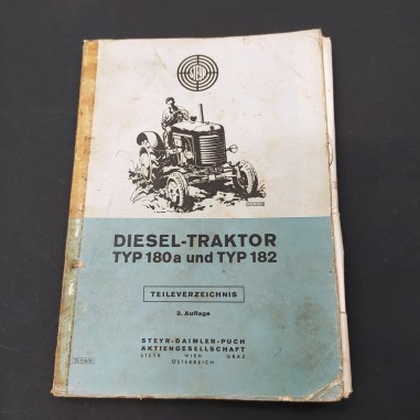 Catalogo ricambi trattore Diesel traktor TYP180a e TYP 182 anno 1957 difetti