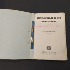 Catalogo ricambi trattore Diesel traktor TYP180a e TYP 182 anno 1957 difetti 2