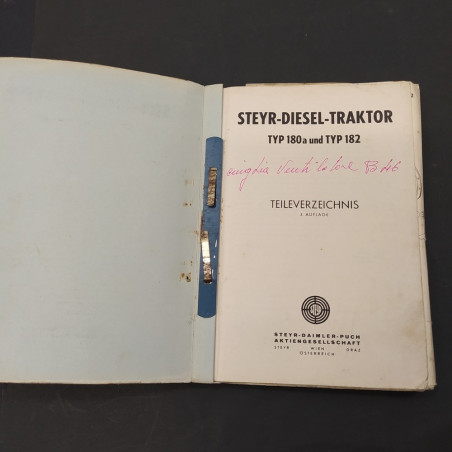 Catalogo ricambi trattore Diesel traktor TYP180a e TYP 182 anno 1957 difetti