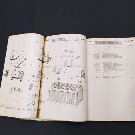 Catalogo ricambi trattore Diesel traktor TYP180a e TYP 182 anno 1957 difetti