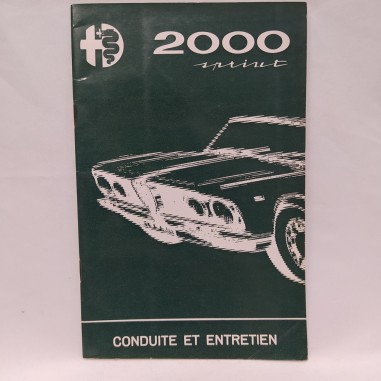 Uso e manutenzione Alfa Romeo 2000 Sprint in francese. Pubb.784-3/1962. Buono