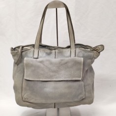 Borsa donna Caterina Lucchi in fiore di vitello bianco ghiaccio grigio 2