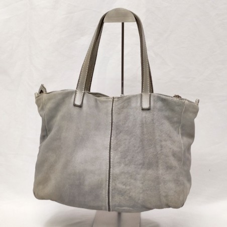 Borsa donna Caterina Lucchi in fiore di vitello bianco ghiaccio grigio