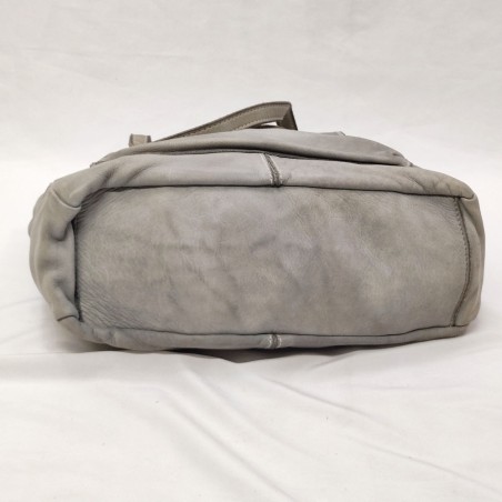 Borsa donna Caterina Lucchi in fiore di vitello bianco ghiaccio grigio